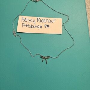 NEW Tiffany and co Silver Bow Necklace